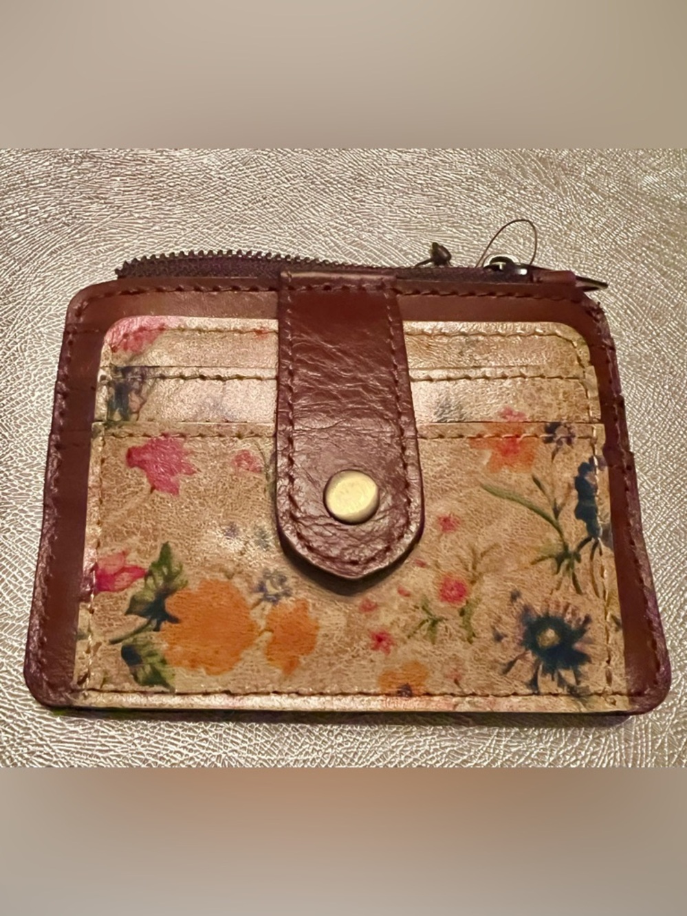 NEW Patricia Nash Floral Card Holder Wallet Smooth Leather.  4" x 3.5" $59.00